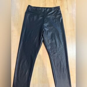 Black Faux Leather Coated Leggings